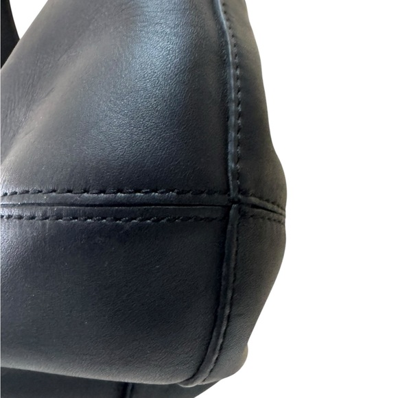 Via Spiga Yvette Black Laser Cut Genuine Cow Leather Elegant Shoulder Bag Rustic - Picture 3 of 12